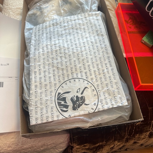 Rock’Em Cowhide Western WIDE CALF Knee-High Boots in Black & White - Picture 9 of 10